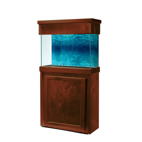 R&J Enterprises 20"Lx10"W Cherry Birch Rectangular Aquarium Cabinet & Canopy Combo