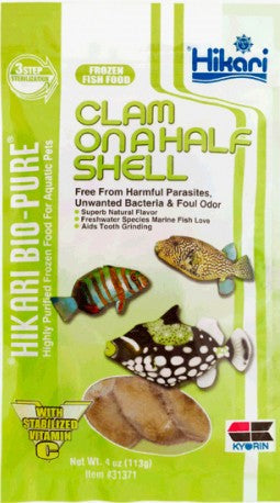 Hikari Bio-Pure Frozen Fish Food Clam On A Half Shell 4oz