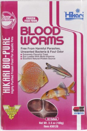 Hikari Bio-Pure Frozen Fish Food Blood Worms 3.5oz