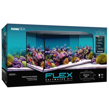 Fluval Flex Sea Saltwater Aquarium Kit - 32.5 Gallons - Black