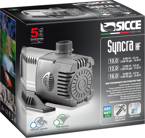 Sicce Syncra High Flow 12.0 Pump (3200 gph) Max Head 17.5' ft